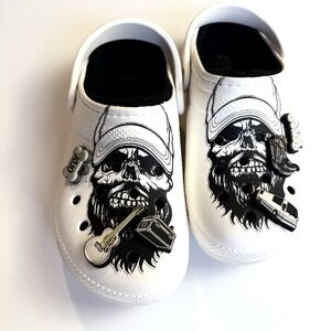 Luke Combs x Crocs Skully Clogs Classic Lined W/ Jibbets Men's 6 Women 8 Pirate